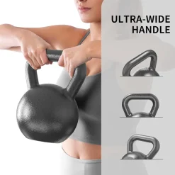 Proiron Kettlebell Gusseisen 4kg 8kg 12kg 16kg 20kg 24kg Schwarz