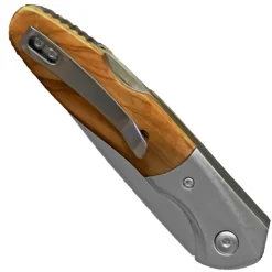 PUMA TEC Taschenmesser, Backlock, Olivenholz-Schalen, Geschenkbox Klappmesser