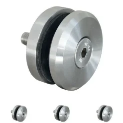 Punkthalter Ø 52 mm Glashalter Halter für Glas Edelstahl V2A Vierkant Halterung