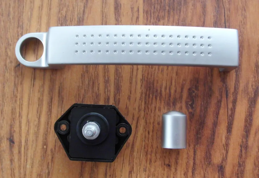 Push Lock Schloss mini mit Griff silber matt Druckschloss Spezial Schlösser NEU