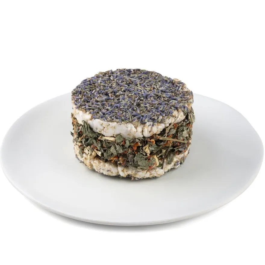 Puur Pauze Reisscheiben Kräcker für Kaninchen und Nager 1 Stück Lavendel | Erdbeerbla