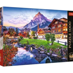 Puzzle Photo Odyssey Stadt in den Alpen, Schweiz, 1000 Teile, 68 x 48 cm