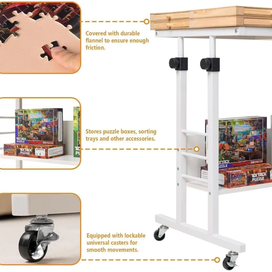 Puzzletisch klappbar Höhenverstellbar 2000 Teile 8 Schubladen 4 Rollen