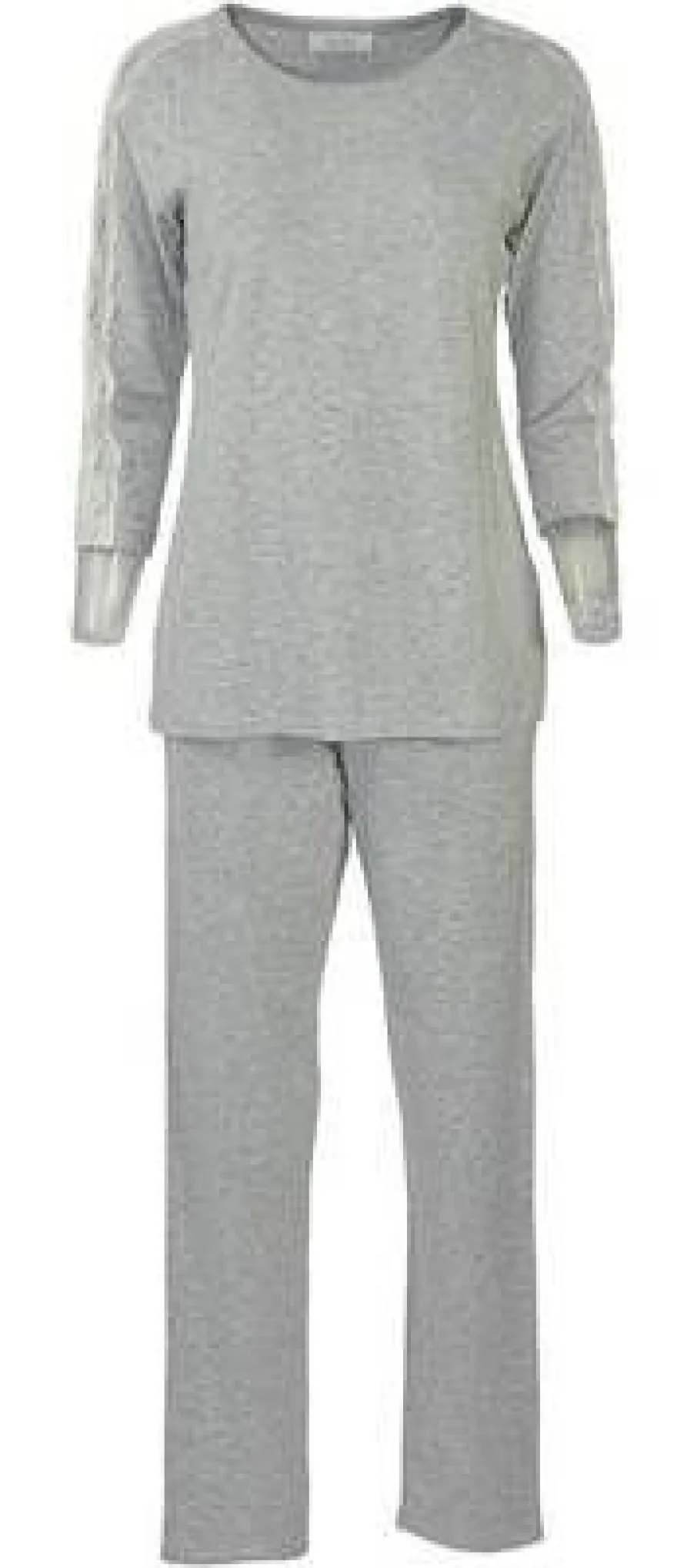 Pyjama AUDEN Viskose Elasthan mit Spitze grau melange champ Gr 36-42