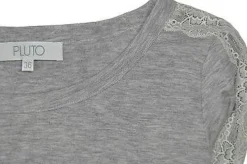 Pyjama AUDEN Viskose Elasthan mit Spitze grau melange champ Gr 36-42