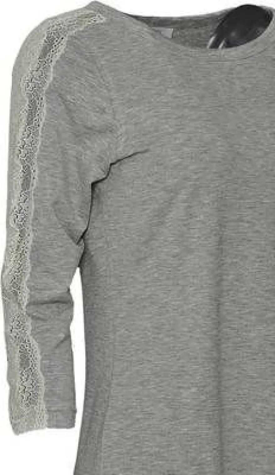 Pyjama AUDEN Viskose Elasthan mit Spitze grau melange champ Gr 36-42