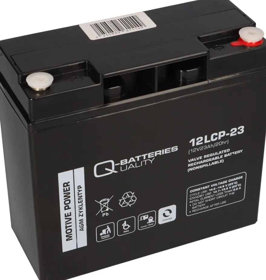 Q-Batteries 12LCP-23 12 V 23 Ah AGM Deep-Cycle-Akku