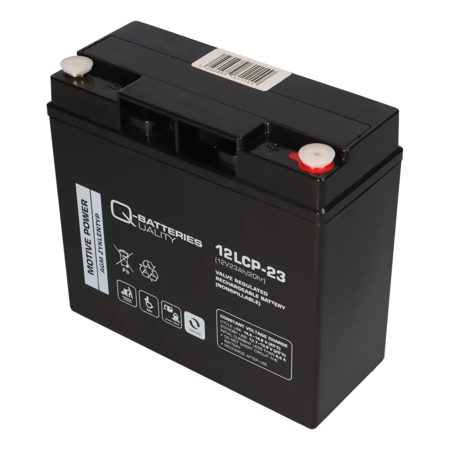 Q-Batteries 12LCP-23 12 V 23 Ah AGM Deep-Cycle-Akku