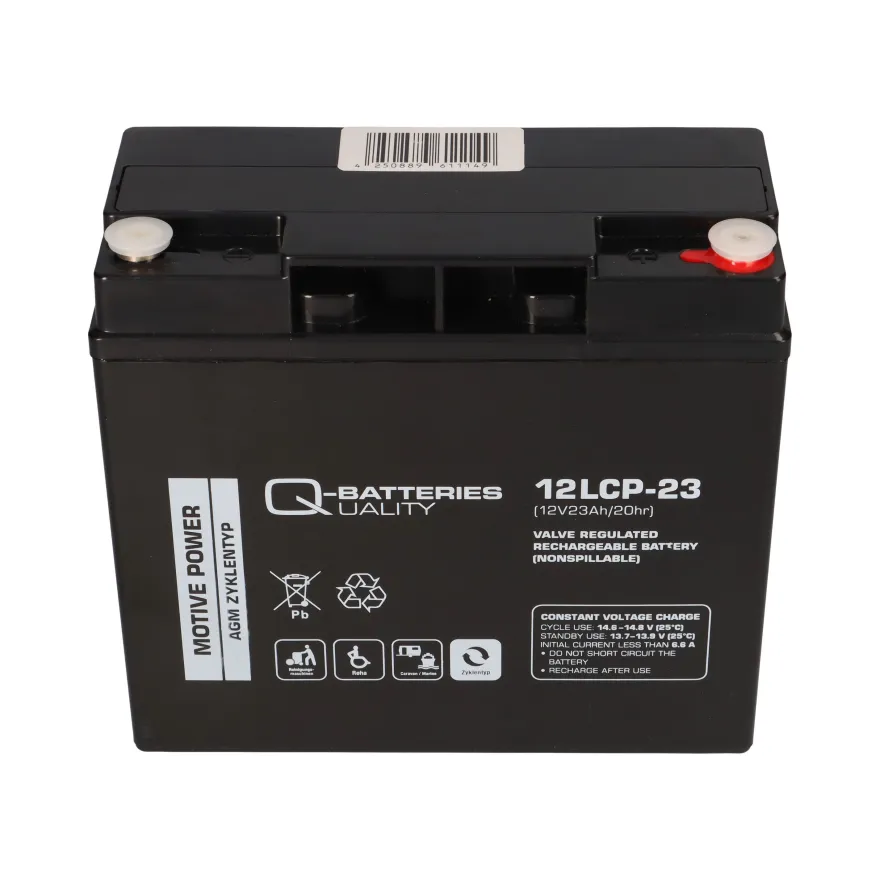 Q-Batteries 12LCP-23 12 V 23 Ah AGM Deep-Cycle-Akku