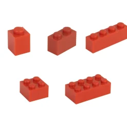 Q-Bricks Teilebox - 300 Klemmbausteine - Farbe: Feuerrot