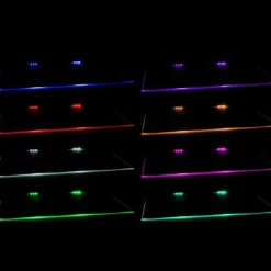 QLS LED RGB 8 Stück Glasbodenbeleuchtung Clip 12V Fernbedienung 16 Farben 11033