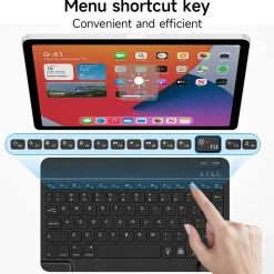 QWERTZ Bluetooth-Tastatur beleuchtet Keyboard für iPad Android & Windows Tablets