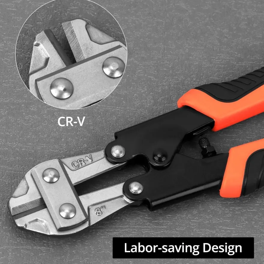 QWORK Bolzenschneider 220 mm Cr-V Klein mit rutschfestem Griff für Kabel