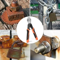 QWORK Bolzenschneider 220 mm Cr-V Klein mit rutschfestem Griff für Kabel