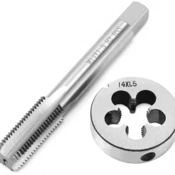 QWORK® Gewindebohrer M14x1.5mm Set, Schnellarbeitsstahl ISO