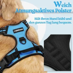 rabbitgoo Anti Zug Hundegeschirr für mittelgroße bis große Hunde, verstellbar