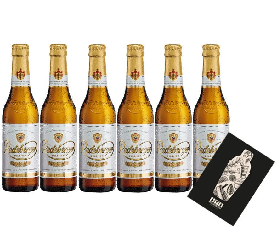 Radeberger Premium Pils 6er Set Bier 0,33l (4,8% Vol) mit Mixcompany Grußkarte