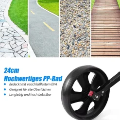2-Rad Golftrolley klappbar, Golfwagen mit Anzeigetafel, Schiebewagen Metallrahmen