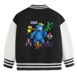 Rainbow Friends Baseballjacke Kinder Preppy Jacke Blue Green Red Sportjacke Mantel