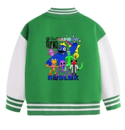 Rainbow Friends Baseballjacke Kinder Preppy Jacke Blue Green Red Sportjacke Mantel