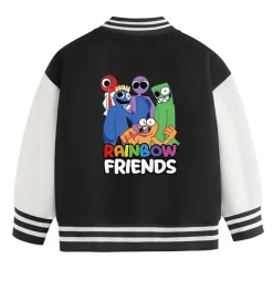 Rainbow Friends Baseballjacke Kinder Preppy Jacke Blue Green Red Sportjacke Mantel