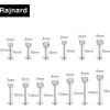 Rajnard 2er Set 16G Chirurgenstahl Lippenpiercing Labret mit Zirkon, Silber