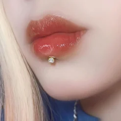 Rajnard 16G Lippenpiercing Push In Chirurgenstahl Labret Stecker 1.2 * 8MM Gold
