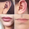 Rajnard Piercing Ersatzkugel Chirurgenstahl Glitzer für Ohr, Septum, Nase