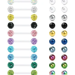 Rajnard Zungenpiercing Kunststoff Klar Bioflex 14g Flexibler Gerader Barbell