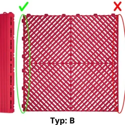 Ramroxx Performance Bodenfliesen Garagenboden Floor Seitenteil Rampe Rot Typ B