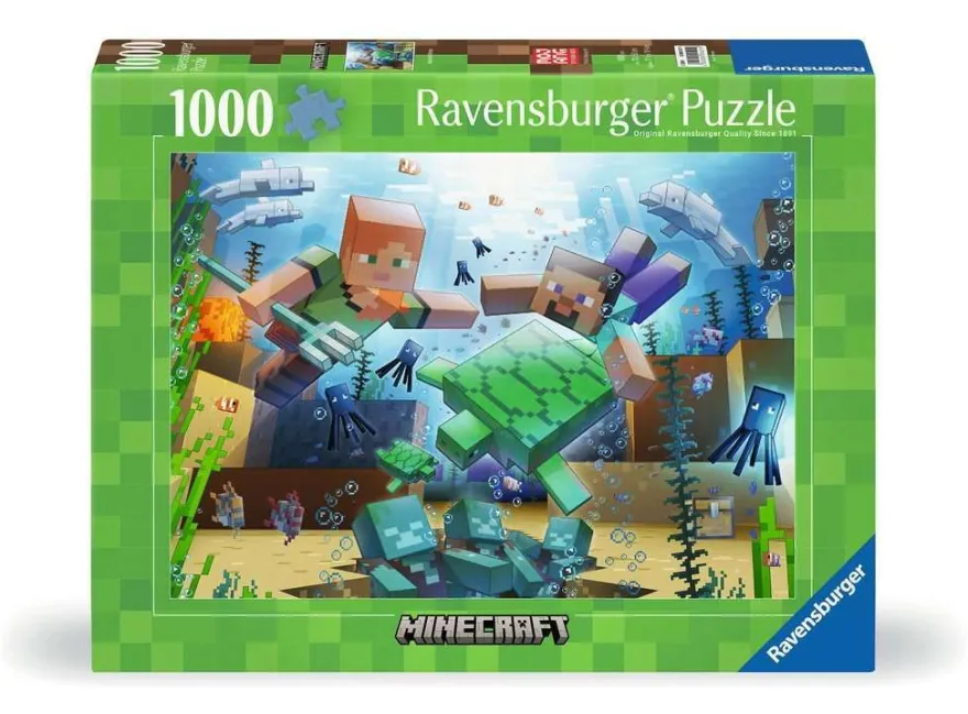 Ravensburger, Minecraft Mosaic,1000 Teile Puzzle, Größe 70 x 50 cm