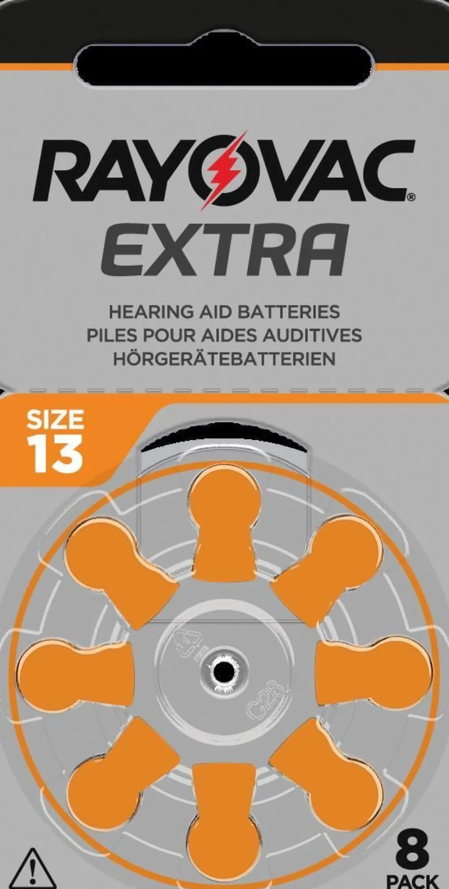 Rayovac Extra Advanced 8er Pack PR48 / 13A - Zink-Luft Hörgeräte-Knopfzelle, 1,45 V