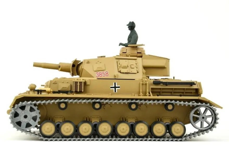 RC Panzer „Kampfwagen IV Ausf. F-1“ Heng Long 1:16 Grau mit R&S+Metallgetriebe+Metall