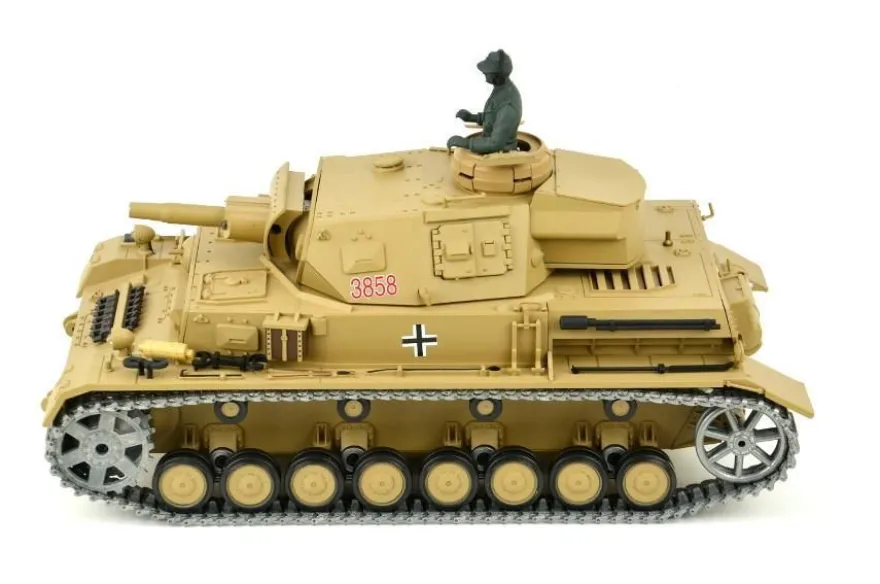 RC Panzer „Kampfwagen IV Ausf. F-1“ Heng Long 1:16 Grau mit R&S+Metallgetriebe+Metall