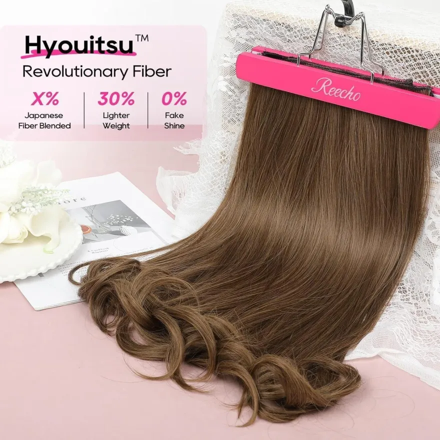 REECHO Clip-in Extensions 4PC Haarverlängerungen 40 cm, Layer-Cut, unsichtbares