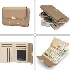 REETEE Geldbörse Klein Damen Geldbeutel Kurzformat Portemonnaie Lederoptik