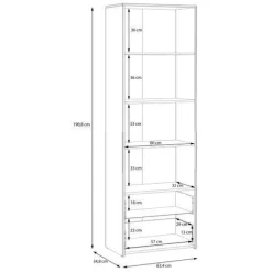 Regal CULGOA CUGR711-M576 Bücherregal Artisan Eiche/weiß