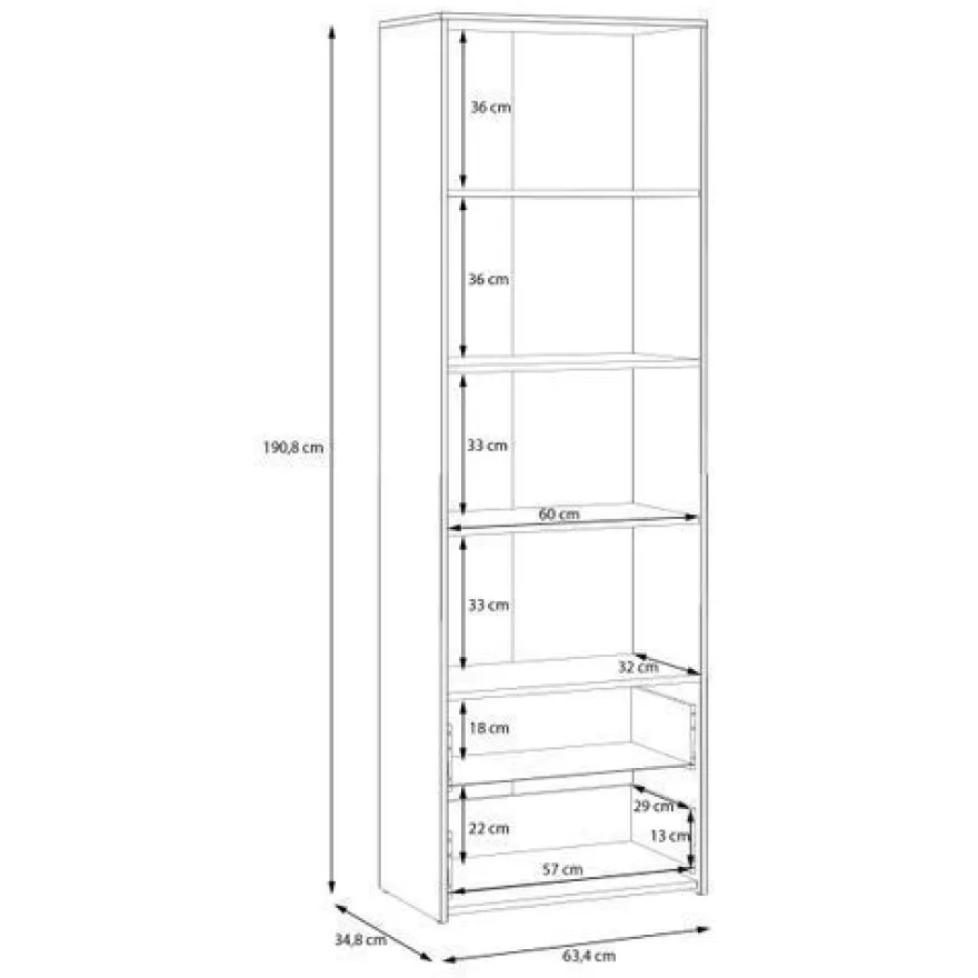 Regal CULGOA CUGR711-M576 Bücherregal Artisan Eiche/weiß