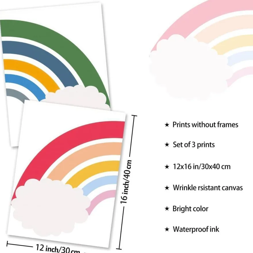 Regenbogen Familie Kinderzimmer Poster Set 30x40cm 3er Pack
