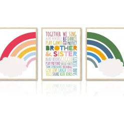 Regenbogen Familie Kinderzimmer Poster Set 30x40cm 3er Pack