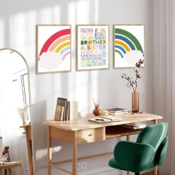 Regenbogen Familie Kinderzimmer Poster Set 30x40cm 3er Pack