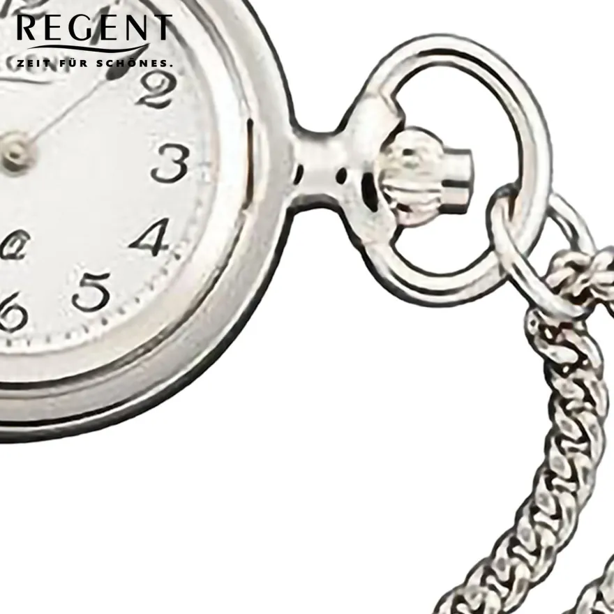 Regent Herren Taschenuhr Analog Gehäuse silber URP764