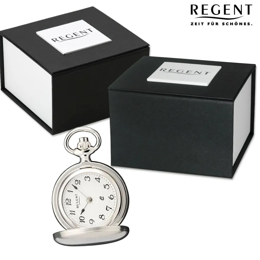 Regent Herren Taschenuhr Analog Gehäuse silber URP764
