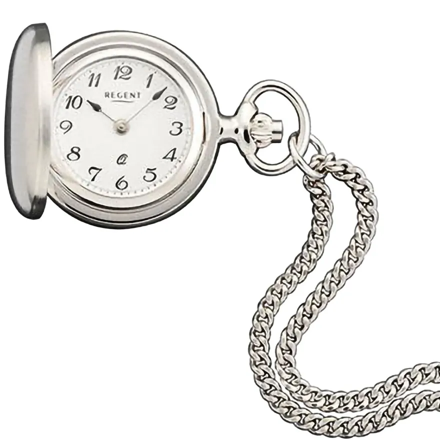 Regent Herren Taschenuhr Analog Gehäuse silber URP764