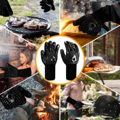 Reinalin Grillhandschuhe Hitzebeständig bis 800°C, Ofenhandschuhe, BBQ