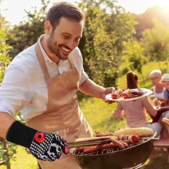 Reinalin Grillhandschuhe Hitzebeständig bis 800°C, Ofenhandschuhe für BBQ und