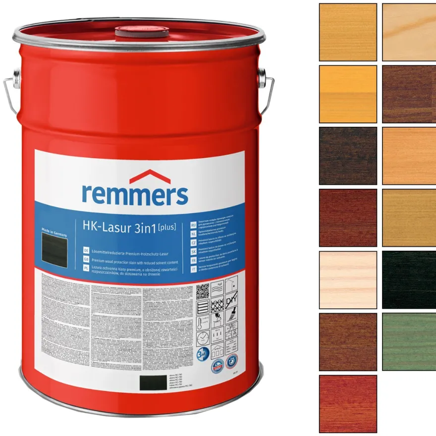 Remmers HK-LASUR 3in1 PLUS 20 LTR Holzschutzlasur Holzlasur Farbwahl