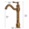 Retro Messing Wasserhahn SUAM - Antik gebürstet, ca. 30 cm Vintage Bad Armatur