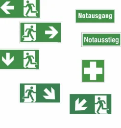 Rettungsweg Rettungszeichen Schild Aufkleber nachleuchtend Notausgang