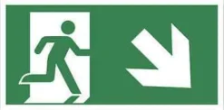 Rettungsweg Rettungszeichen Schild Aufkleber nachleuchtend Notausgang